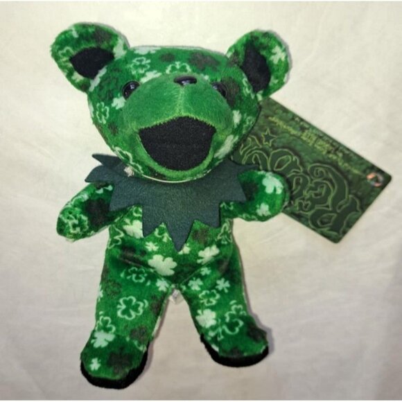 Reuben Bear Grateful Dead Plush Doll Beanie Shamrocks Green St Patricks Beanbag - Picture 1 of 4
